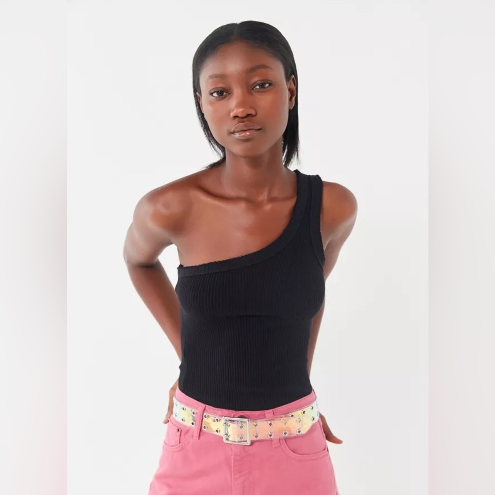 Urban Outfitters Essential One Shoulder Ribbed Tank